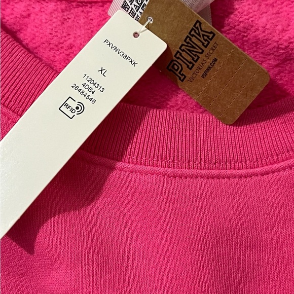 Victoria's Secret PINK Sweatshirt Short Sleeve Pink Purple Ombré NWT Women's XL - Picture 4 of 6